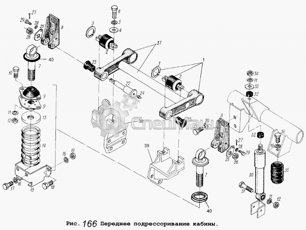 Переднее подрессоривание кабины Маз.gif Переднее подрессоривание кабины Маз.gif